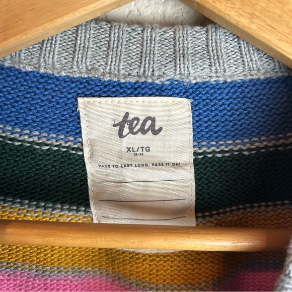 Tea Collection Rainbow Stripe Sweater XL NWT - Picture 3 of 5